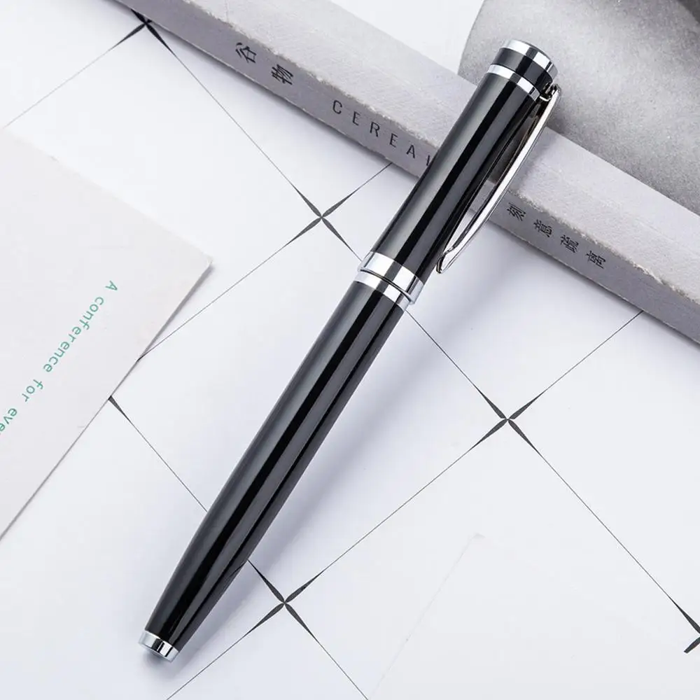 Металлическая шариковая ручка черная ручка для подписи мужская деловая ручка для письма канцелярские принадлежности для офиса и школы - Цвет: Черный