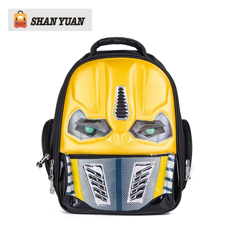 

2017 New LED Flashing 3D Cartoon Robot School Bags for Boys Cool Children Backpacks Kids Schoolbag Mochilas Escolar Infantil