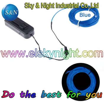 

Three years guaranteen Wholesale 3M Flexible Light EL Wire Rope Tube-Blue color with 3V Controller
