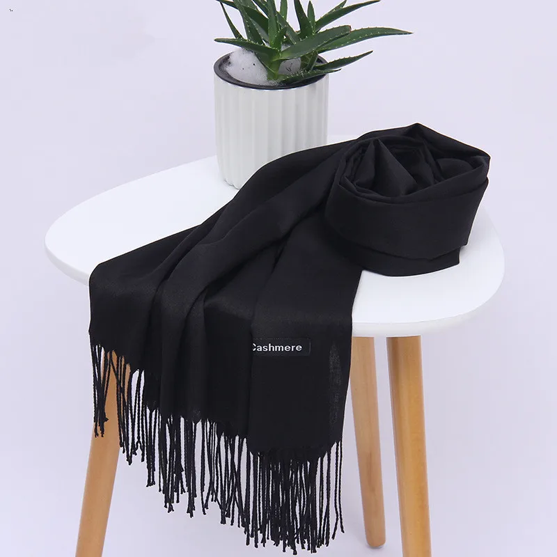 Solid Color Soft Women Scarf Faux Cashmere Scarves Lady Summer...