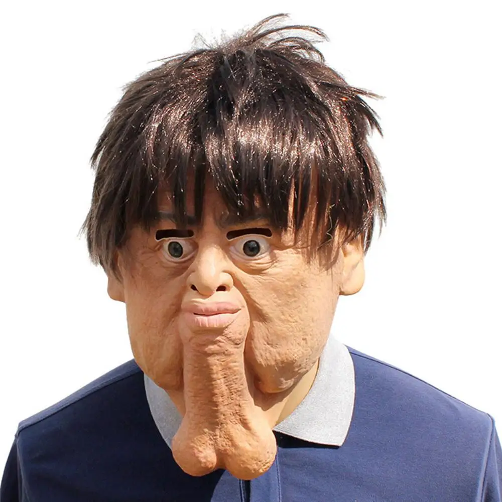 

HIGH quality Halloween Horror Mask Wig Novelty Shape Monster Latex Mask Human Face Scary Mask with Hair for Costume Party
