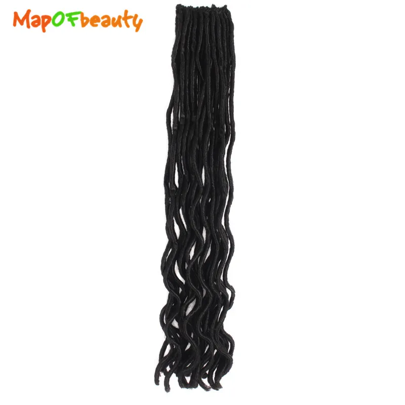 

MapofBeauty 18" Synthetic Faux Locs Crochet Braid Hair Extensions 20 Roots Heat Resistant Black Braiding Hair For Black Women