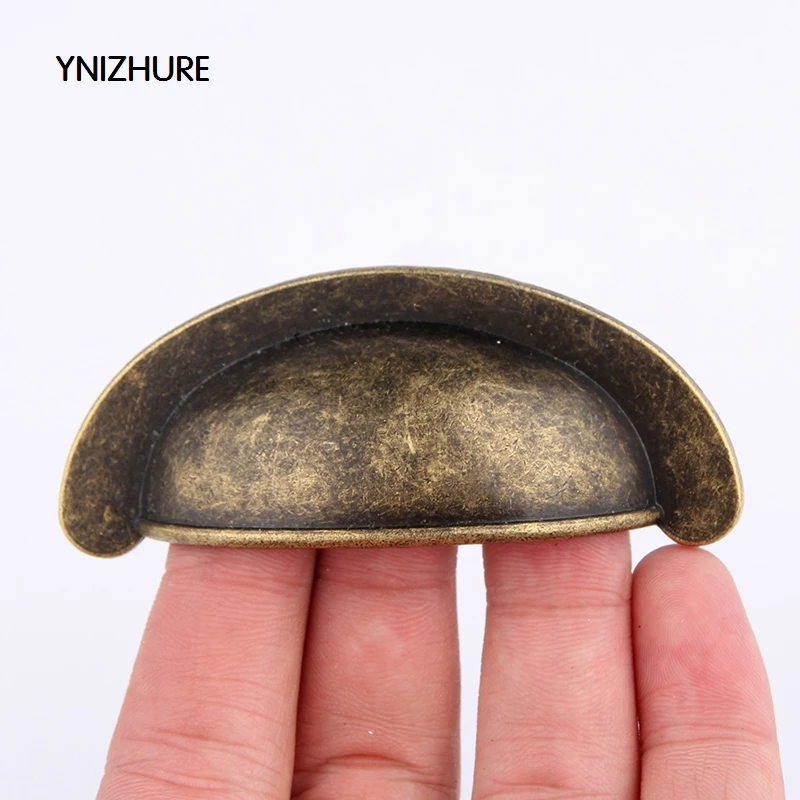 

10pcs 79*33mm Direct Selling New Alloy Shell Handles Antique Cabinet Drawer Medicine Semicircle Bronze Handle Kitchen