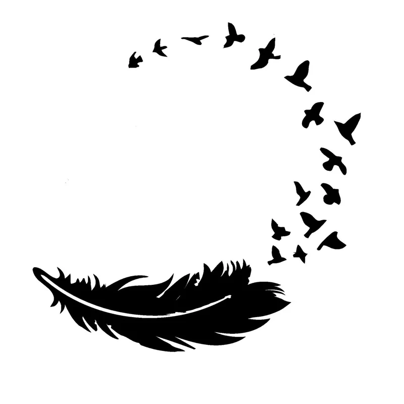 Download 14cm*14cm Birds Feather Fashion Decor Car Styling Vinyl ...