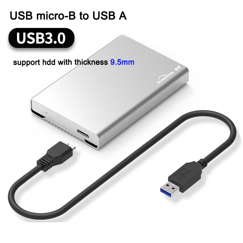 Aluminum HDD Enclosure Mobile Hard Disk Box USB 3.0   (4) 