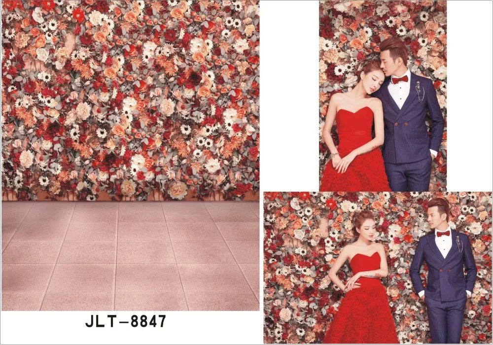 

SHENGYONGBAO Art Cloth Custom Photography Backdrops Prop Valentine day Floral Wedding Theme Photo Studio Background JLT-8847