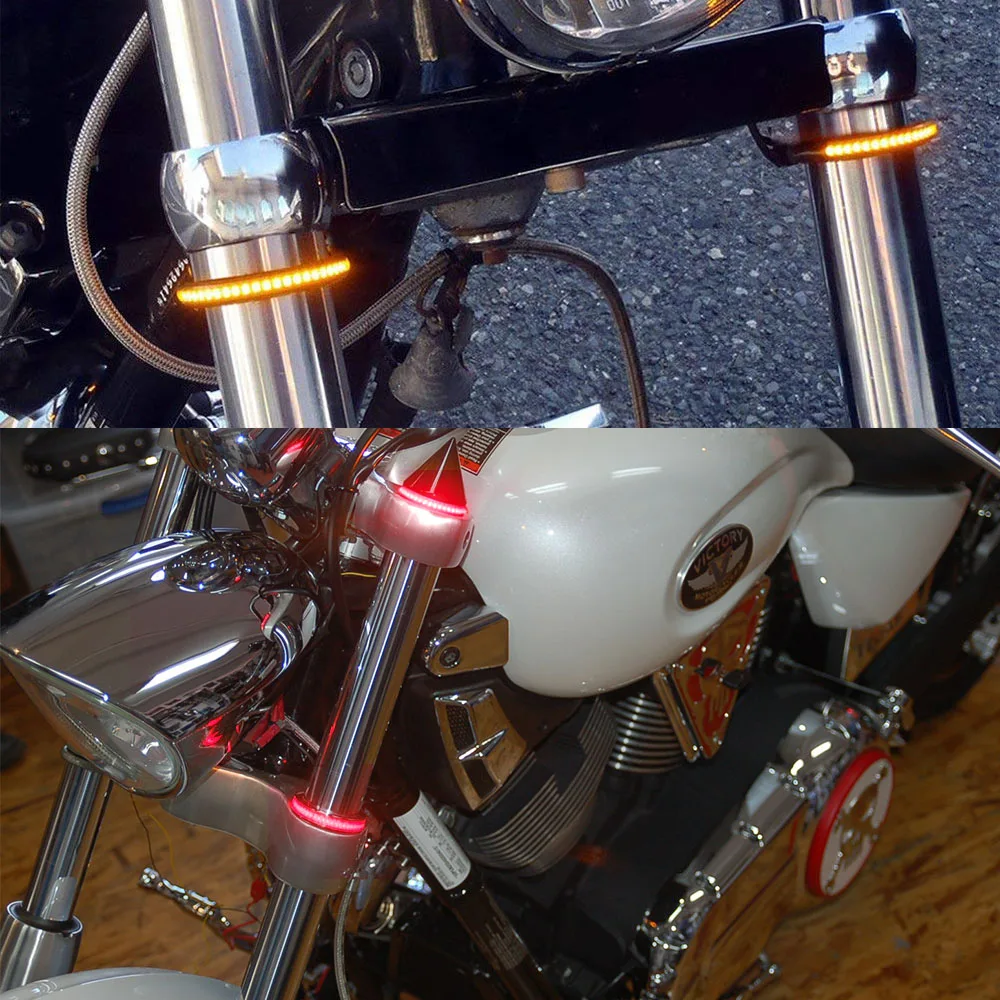 2 шт. передняя вилка для мотоцикла, сигнальный светильник, водонепроницаемый Светодиодный светильник для мотоцикла