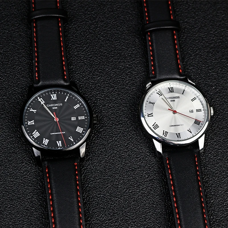 Топ бренд класса люкс CHRONOS мужские часы кварцевые часы мужские часы Дата водонепроницаемые наручные часы мужские s Relogio Masculino Orologio