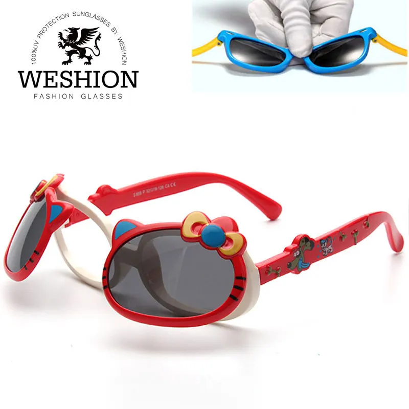 Cute TPEE Rubber Flexible Kids Polarized Sunglasses Boys Girls Outdoor Glasses