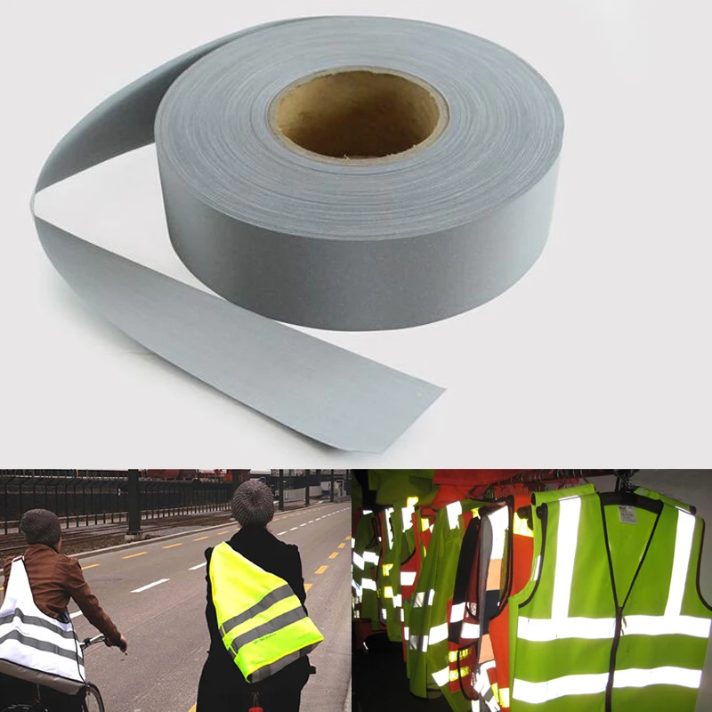 5cmx5m Safety Gray Reflex Fabric sew roupa ciclismo for Safety Free shipping