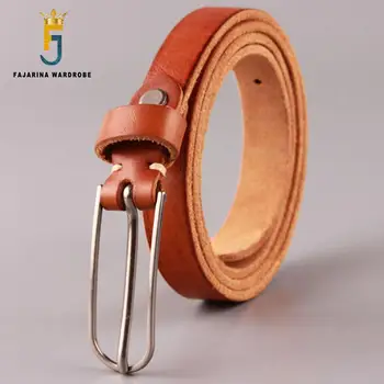 

FAJARINA Design Quality Ladies 100% Cow Skin Leather Fine Belt Retro Long Clasp Styles Cowhide Belts for Women Jeans N17FJ478