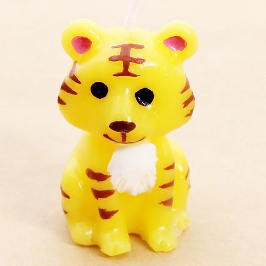 BIBIGOU Candles 4PCS Cartoon Tiger Animal Zodiac Candles Kids Birthday