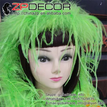 

Retail and Wholesale from ZPDECOR 2yards/lot Prime Quality Green Dyed Carnival Design Ostrich Feather boas for Carnival Show