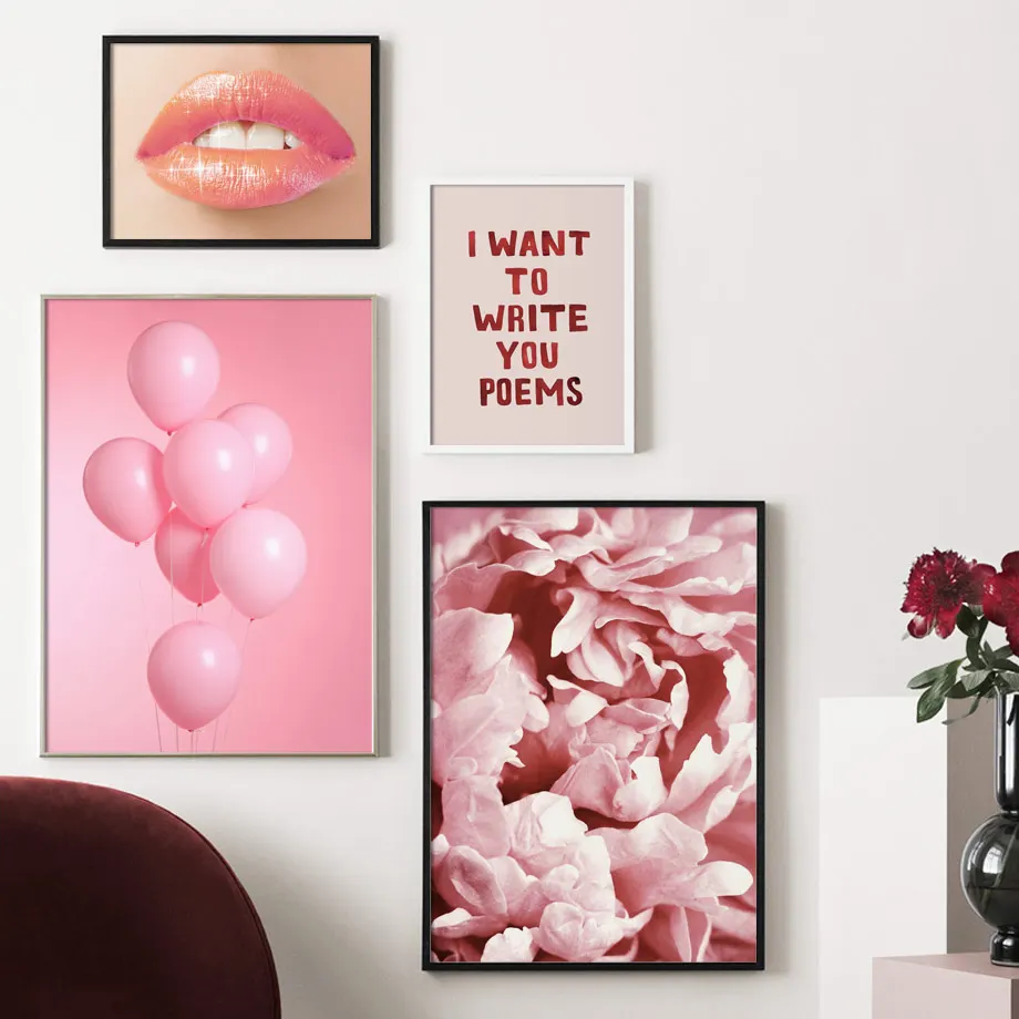 Pink-Balloon-Peony-Flower-Girl-Lips-Quote-Wall-Art-Canvas-Painting-Nordic-Posters-And-Prints-Wall(1)