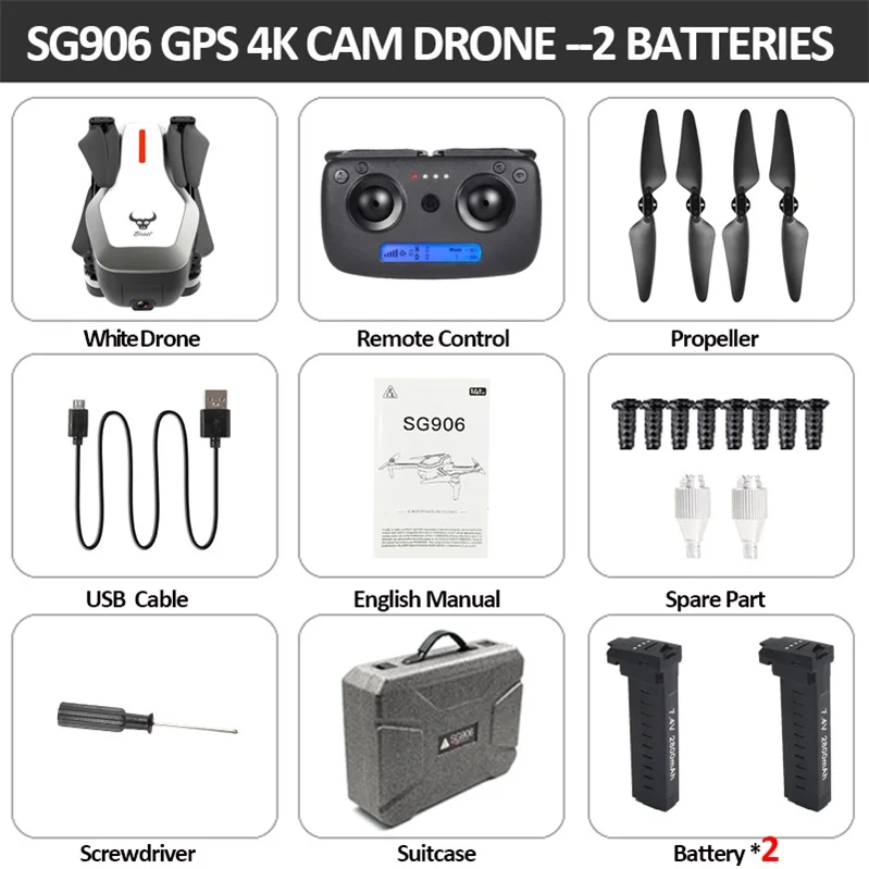 Beast SG906 gps 5G wifi FPV с 4K Ультра прозрачной камерой бесщеточный складной X193 Радиоуправляемый Дрон Квадрокоптер RTF черный VS F11 B4W - Цвет: white 2BAT PBox