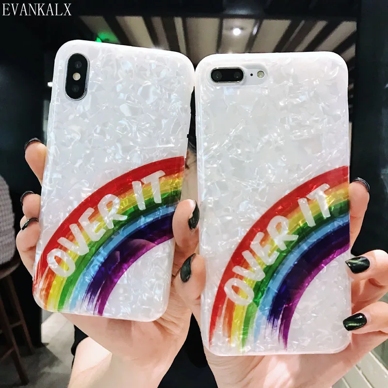 Evankalx мягкий блеск TPU корпус чехол для iphone 7 8 X XS силиконовый над ней узор задняя