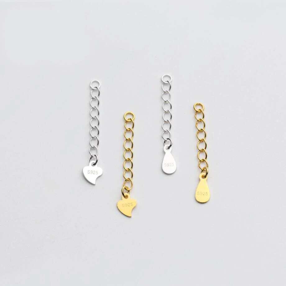 2pcs Sterling Silver Bracelet Necklace Extender Extension Chain 3cm 5cm