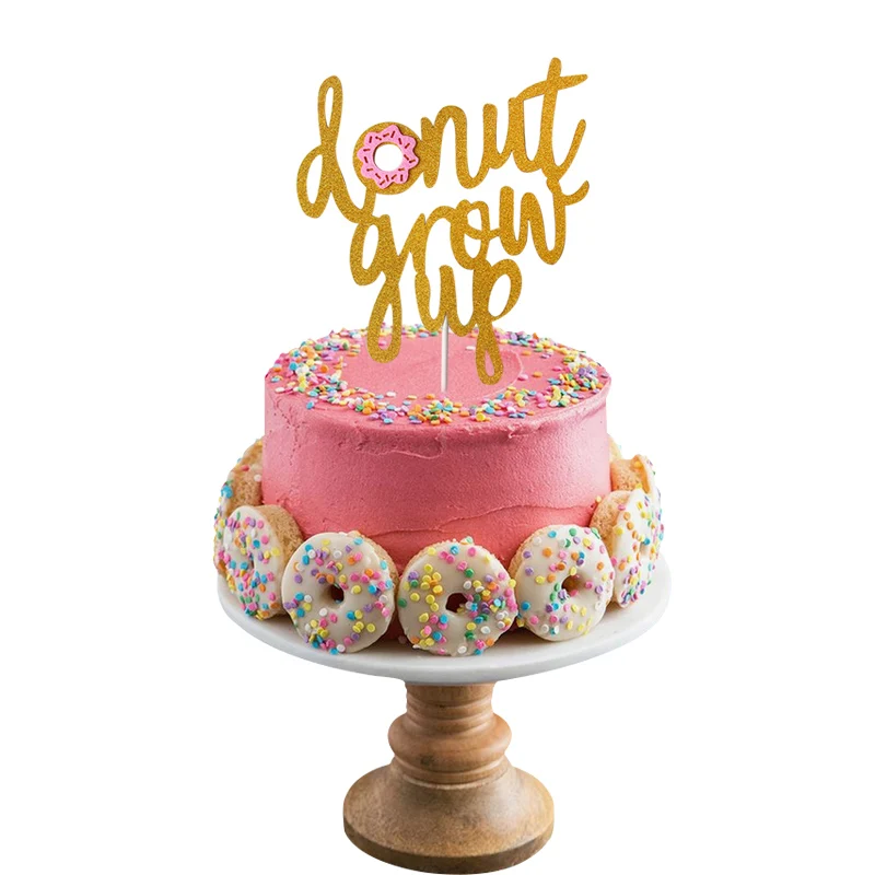 WEIGAO 6 шт. пончик Grow Up торт Топпер день рождения торт Декор вечерние принадлежности для детского душа первые топперы для торта на день рождения принадлежности