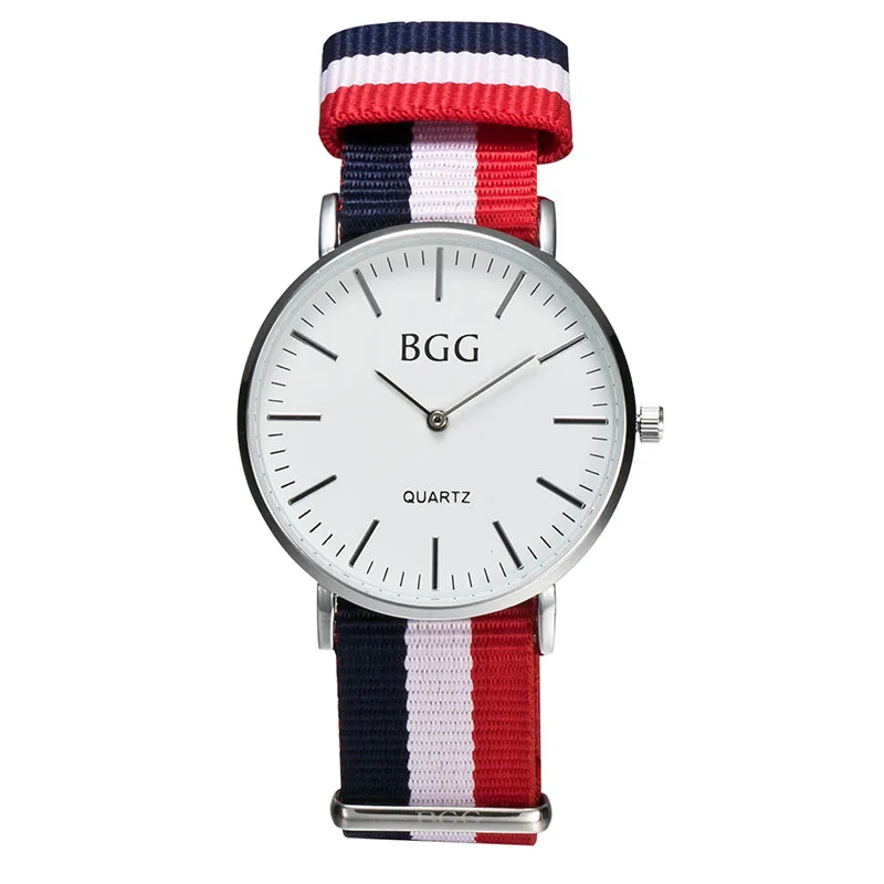 

Bgg Quartz watch ladies watch Nylon shoulder strap top luxury brand fashion female Geneva ladies running table Relogio masculino