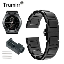 20mm Ceramic Watchband for Samsung Gear S2 Classic R732 R735 Gear Sport Moto 360 2 42mm Men Smart Watch Band Link Strap Bracelet