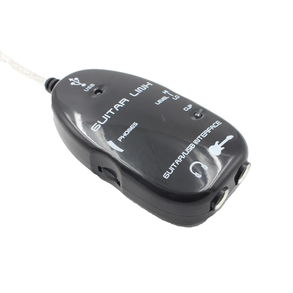 Черный адаптер для электрогитары с USB интерфейсом Соединительный кабель для ПК Recordin гитара USB аудио кабель музыкальные аксессуары Горячая Распродажа A30610 - Цвет: BK