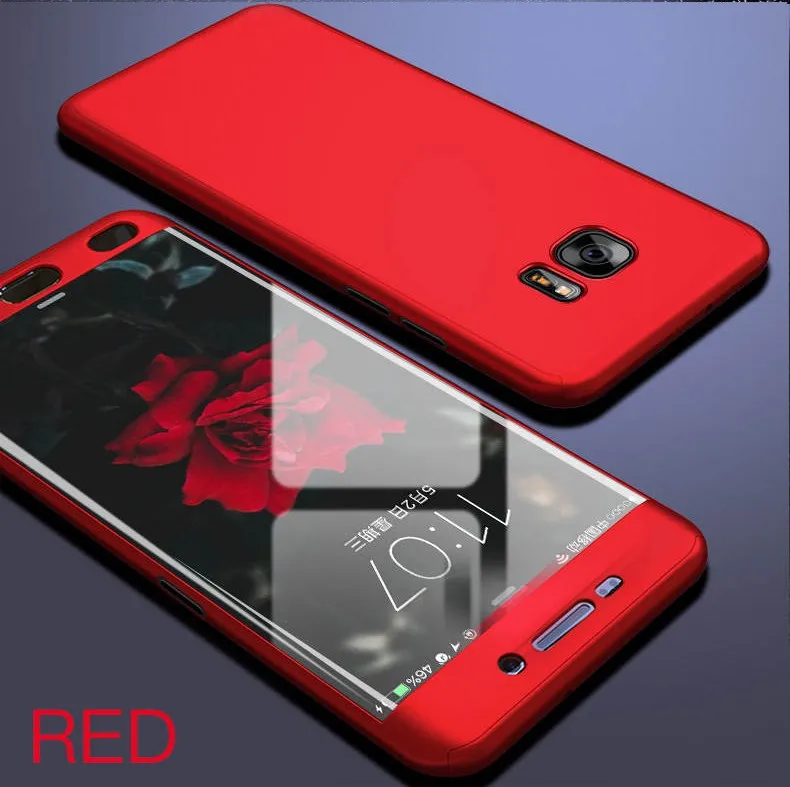 Ультра тонкий 360 полный защитный чехол для samsung Galaxy J1 J2 Core J3 J5 J7 Pro Duo Prime J4 J6 плюс J8 чехол - Цвет: Red