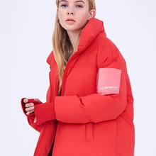 BOSIDENG женская зимняя Новинка, пуховик на утином пуху, женский теплый модный плотный пуховик со стоячим воротником, короткая верхняя одежда B80142582DS