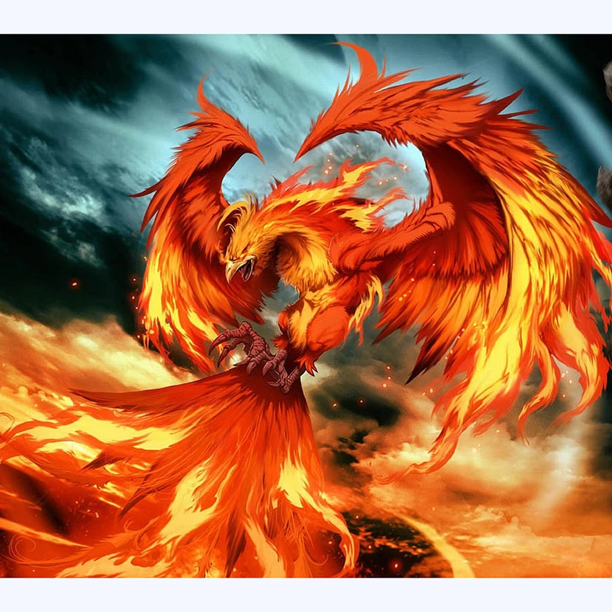 

5D diy diamond embroidery Fire Phoenix picture of rhinestones diamond painting mosaic wall paint home decor needlework
