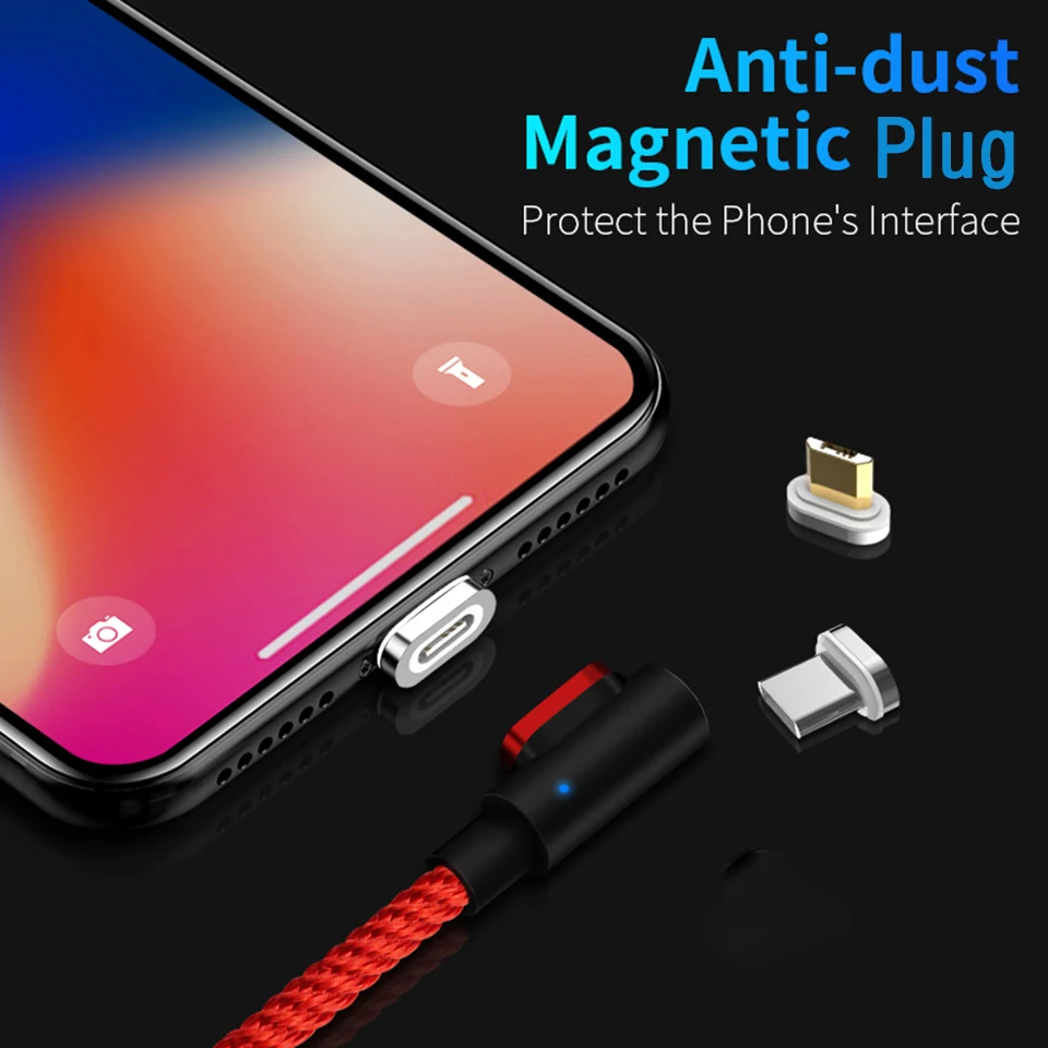 Магнитный кабель Type C 3A Micro Usb для быстрой зарядки и передачи данных Android Samsung A50 S20