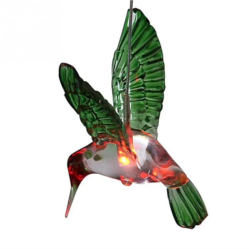 Goedkoop 5 w 6 Kleur Veranderende hummingbird Opknoping Solar Lamp Unieke Windgong ontwerp Opknoping Spiraal Licht Treesfencespatio Tuin Decor