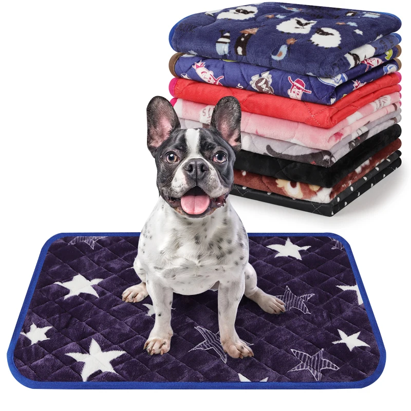 

HEYPET Pet Mat House Dog & Cat Bed Dog Mat Coral Fleece Printed Warm Winter For Cat Dogs Floor Mats Blanket Sleeping Bed Cushion