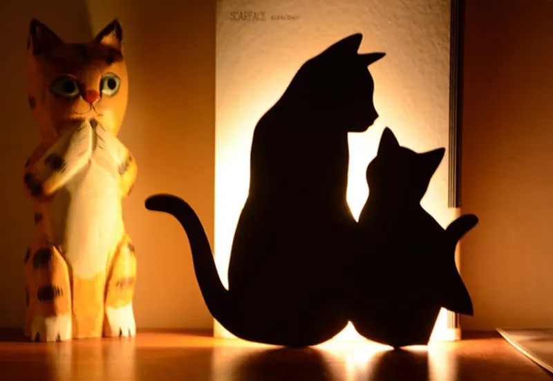 Light and Voice Sensor LED Dog Night Light Cute Cat Night Lamp Baby Nursery Lamp Battery Powered Wall Lamp For Home Decoration (6)
