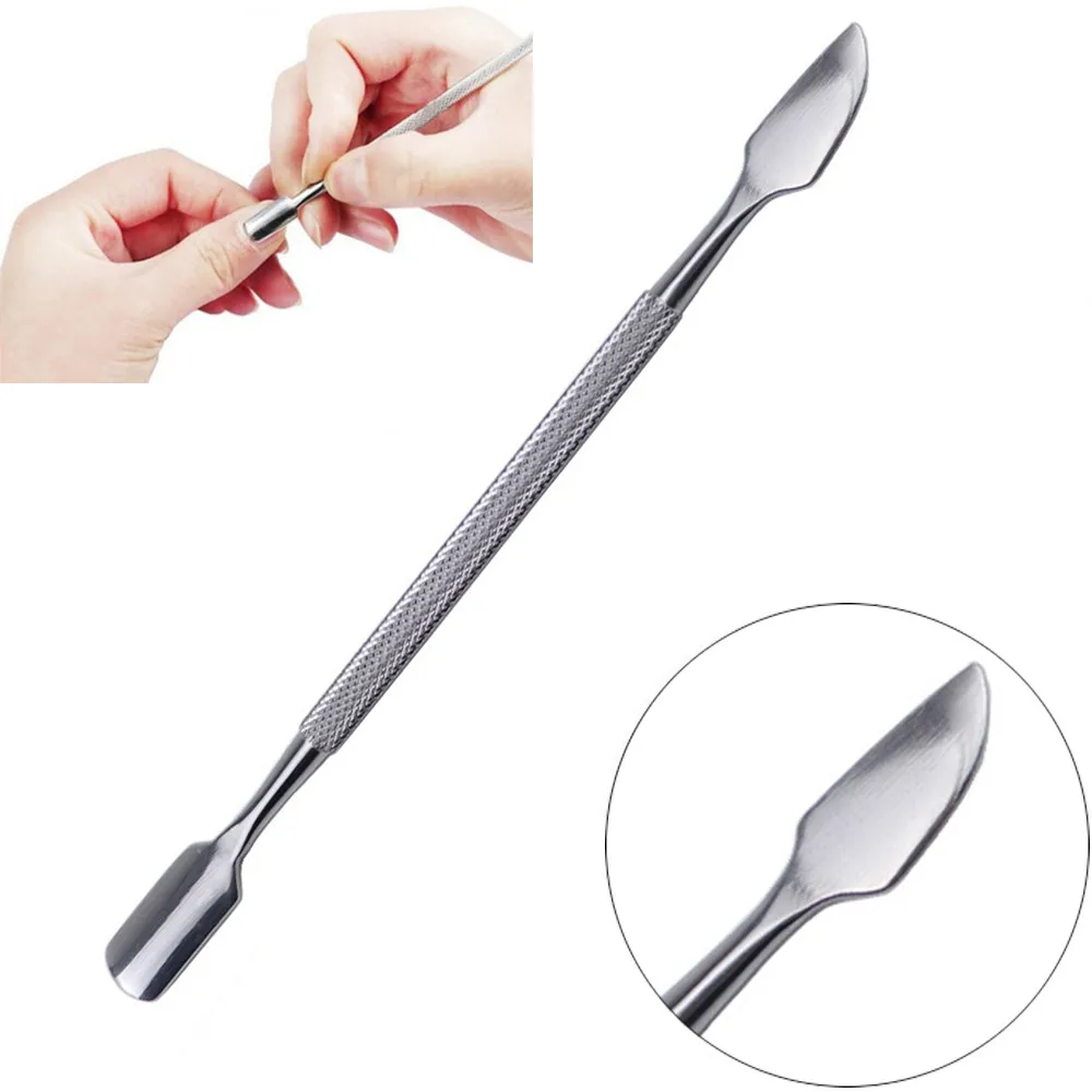 1PC Stainless Steel cuticle nail pusher Remover Durable Nail Manicure
