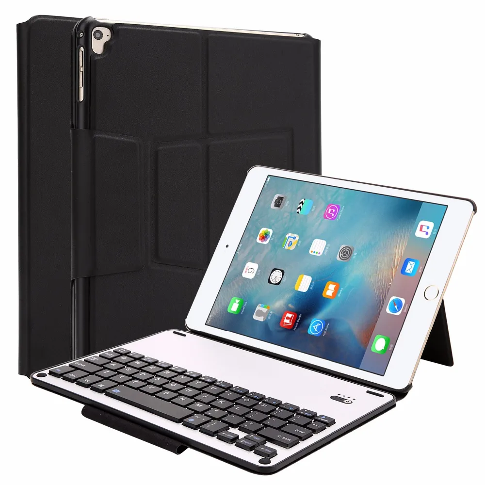 

Kemile Portable Removable Smart Aluminum Alloy Bluetooth Keyboard Keypad Case Cover for iPad air&iPad air 2&New iPad &Pro 9.7