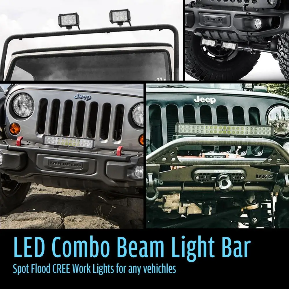 Светодиодные панели 4/12/20 дюймов 18/72/126 w внедорожник ATV 4x4 Led свет работы оклейка
