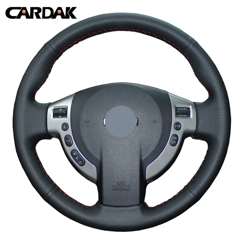 

CARDAK Hand sewing Artificial leather steering wheel covers for Nissan Qashqai J10 X-TRAIL NV200 2008-2012 Car-Styling