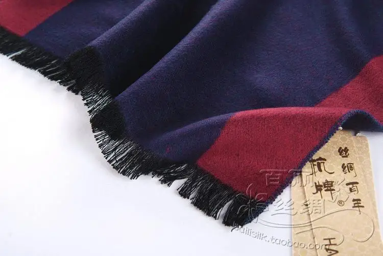 Silk warm and delicate 8 mulberry silk men's scarf to warm up black and white plaid male scarf