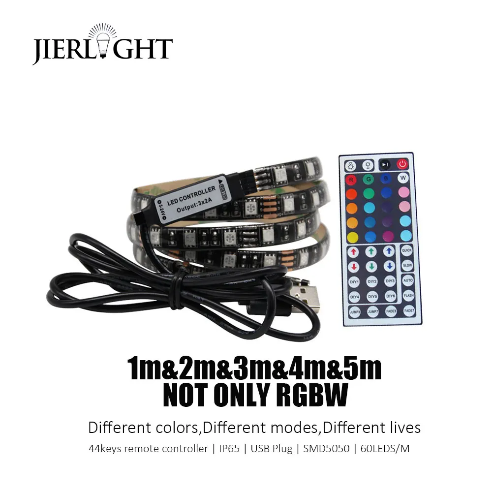 

DC5V USB LED strip 5050 RGB Flexible Light 1M to 5M TV Background Lighting RGB LED strip Adhesive Tape Waterproof With 44Keys