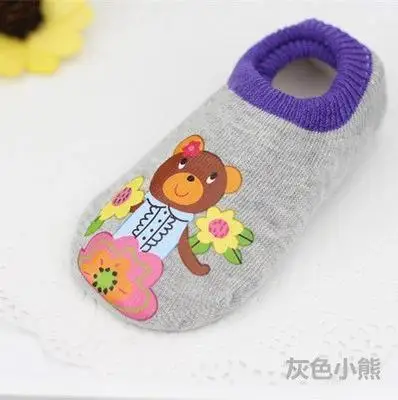 3 пары носков для мальчиков и девочек Anyongzu носки-тапочки и носки для малышей с клеем, чтобы предотвратить скольжение мультяшных носков - Цвет: 5