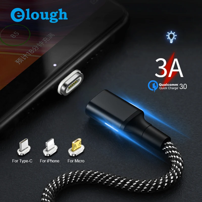Elough الشحن المغناطيسي كابل يو اس بي ل iphone xr كابل الشاحن المصغّر usb كابل يو إس بي نوع c كابل مغناطيسي سريع شحن سلك البيانات Elough الشحن المغناطيسي كابل يو اس بي ل iphone xr كابل الشاحن المصغّر usb كابل يو إس بي نوع c كابل مغناطيسي سريع شحن سلك البيانات