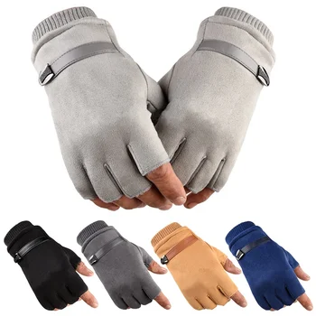 

Men Women Fitness Ladies Hand Wrist Warmer Winter Fingerless Thicken Hot Gloves Mitten Female Moto Gloves Without Finger