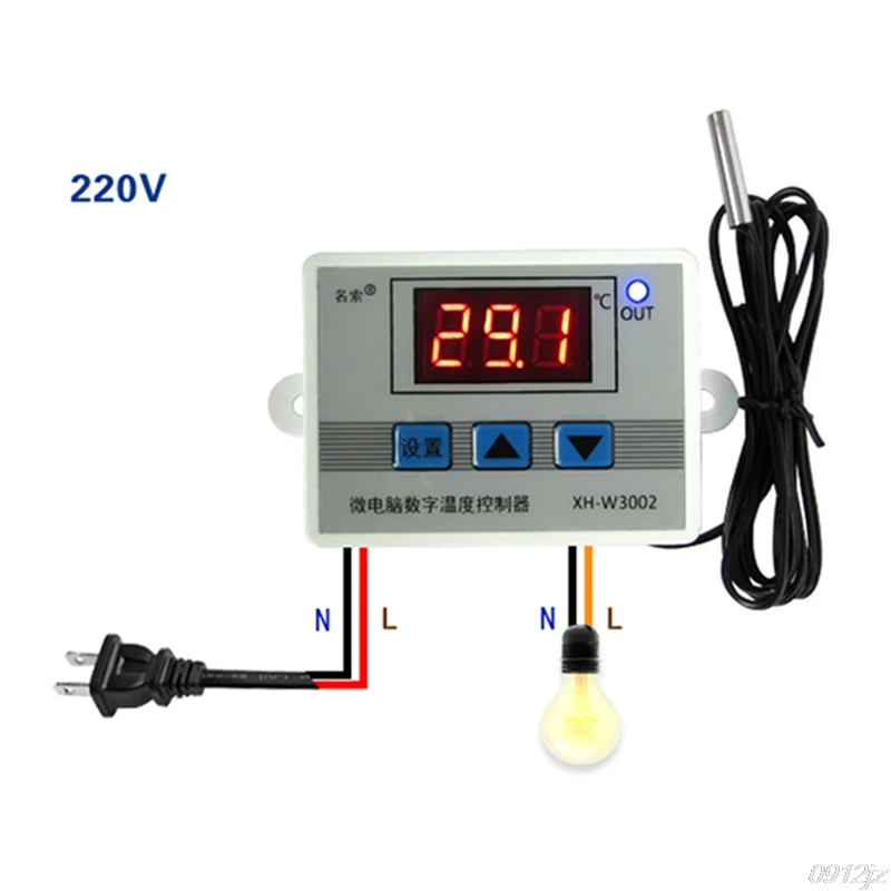 

220V 12V 24V Digital LED Temperature Controller Thermostat Switch Probe Sens New Drop ship LS'D Tool