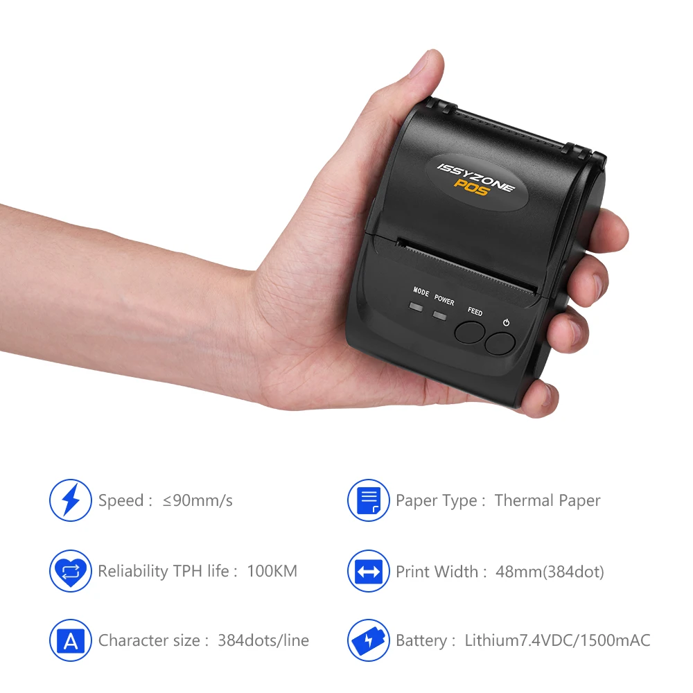 IssyzonePOS 58 мм Bluetooth Термопринтер мини портативный Android iOS мобильный POS Принтеры Бесплатный SDK для окна Android iOS