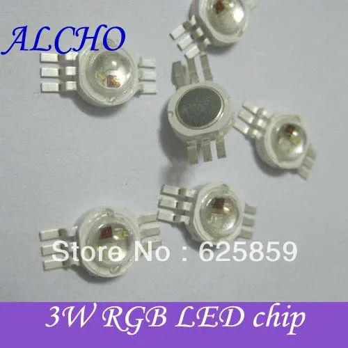 

6pcs 3W RGB Color High Power LED Chip Light (RED+BLUE+ GREEN) for RGB led lamp