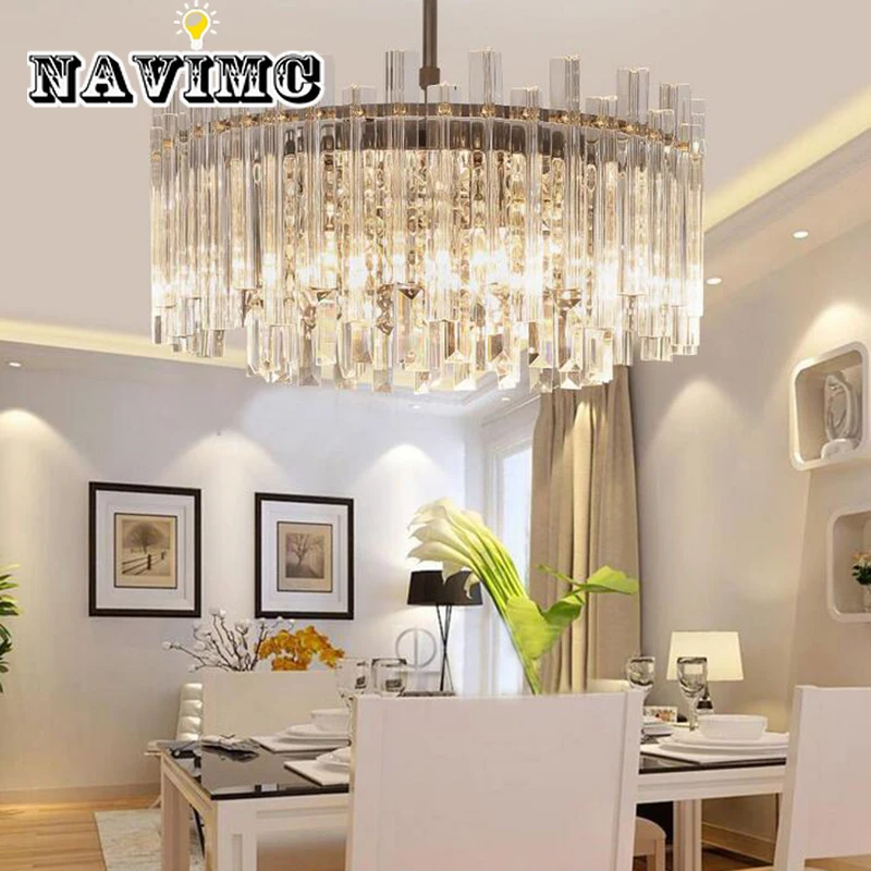 

Modern Rectangular LED Transparent Crystal Bedroom Chandelier for Living Room Hotel Decoration