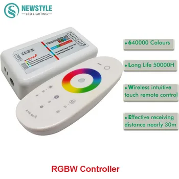 

2.4G Touch Screen RGBW LED Controller 3 Channels 18A RF Wireless Remote Control For SMD 5050 RGBW LED Strip Lights DC12/24V