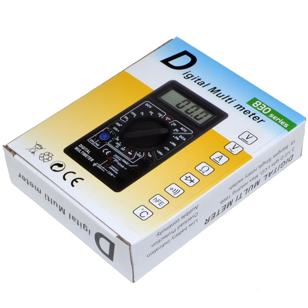 DT-838 цифровой мультиметр Ручной AC DC Вольт/ампер/Ом/измеритель температуры тестер 12002954