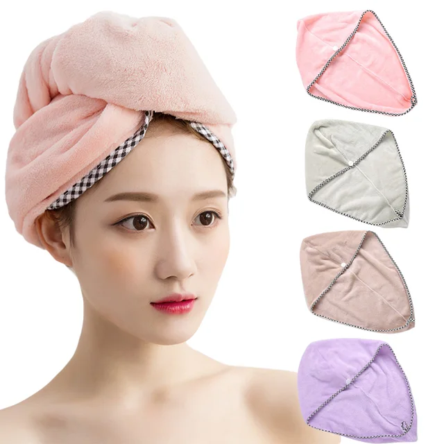 Best Price 15 Colors  Womens Girls Lady's Magic Quick Dry Bath Hair Drying Towel Head Wrap Hat Makeup Cosmetics Cap Bathing Tool