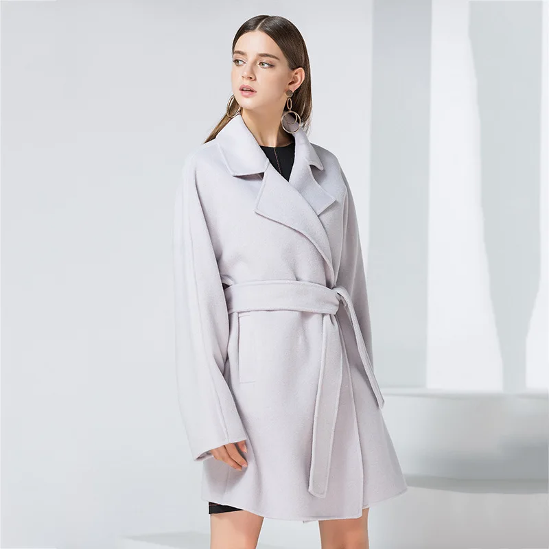 2017 Women Winter Coat Elegant Runway Womens Wool Long Green Cashmere