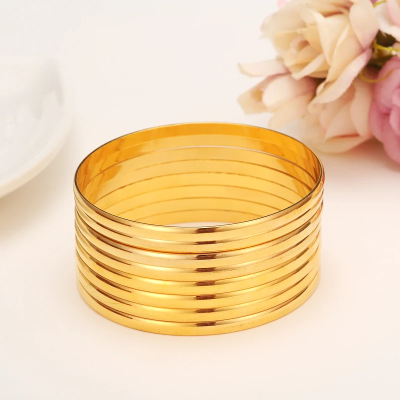 Gold Color Dubai Bride Wedding Ethiopian Bracelet Africa Jewelry Charm Gift 2